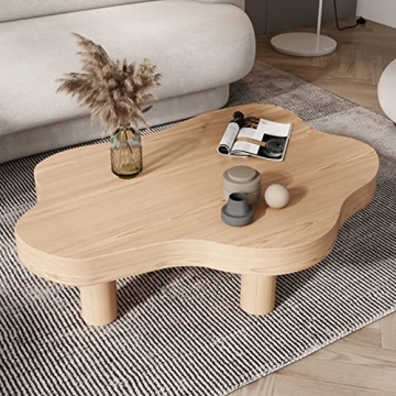 Cloud Shape Wood Coffee Table for Modern Living Spaces