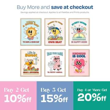 Palettes and Prints Retro Wall Art for Room Aesthetic, Preppy Posters, Preppy Room Decor, Bar Cart Decor, Retro Wall Decor, Preppy Wall Decor, Apartment Art, Retro Posters, Trendy Wall Art (Unframed)