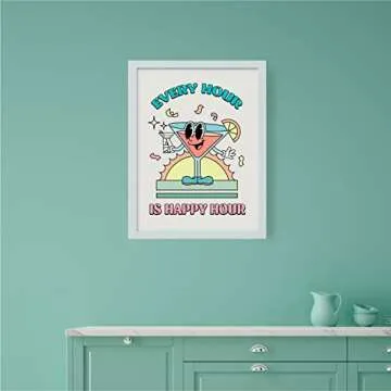 Palettes and Prints Retro Wall Art for Room Aesthetic, Preppy Posters, Preppy Room Decor, Bar Cart Decor, Retro Wall Decor, Preppy Wall Decor, Apartment Art, Retro Posters, Trendy Wall Art (Unframed)