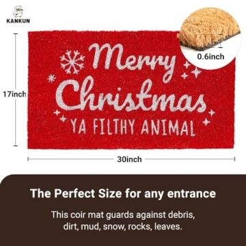 KANKUN Merry Christmas Doormat Durable & Non-Slip