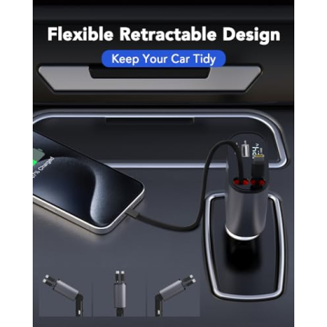 Retractable 4 in 1 Fast Car Charger 66W