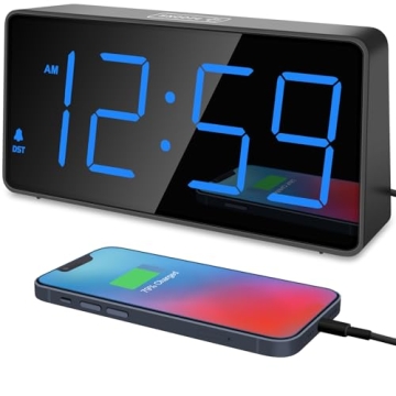 Peakeep Digital Alarm Clock with USB Charging & Bright Display