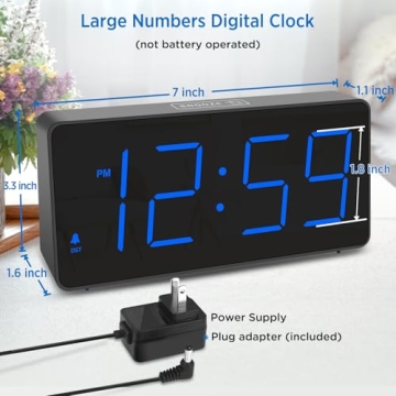Peakeep Digital Alarm Clock with USB Charging & Bright Display