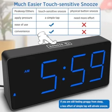 Peakeep Digital Alarm Clock with USB Charging & Bright Display