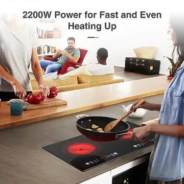 VBGK 24-Inch Electric Cooktop - 2 Burner, 2200W