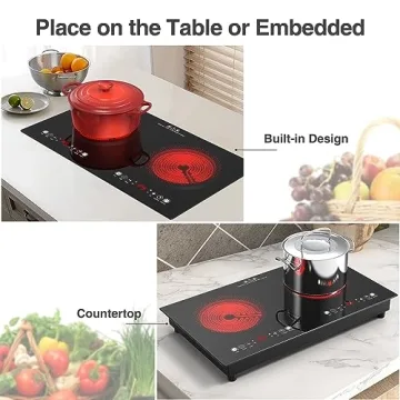 VBGK 24-Inch Electric Cooktop - 2 Burner, 2200W
