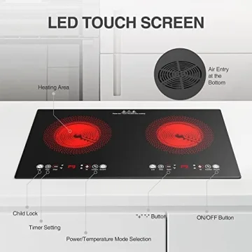 VBGK 24-Inch Electric Cooktop - 2 Burner, 2200W