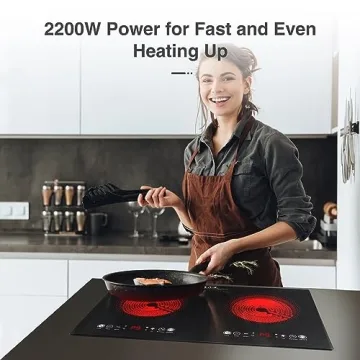 VBGK 24-Inch Electric Cooktop - 2 Burner, 2200W