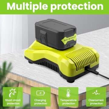 TREE.NB 18V 6.0AH Li-ion Battery Replacement for RYOBI One+ RB18L25 RB18L50 P108 P107 P104 P780 （2 Pack）