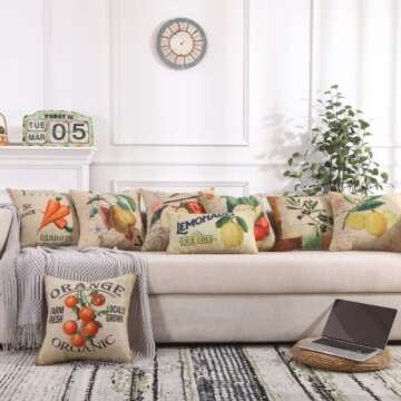 LINKWELL Lemon Pillow Cover - 12x20" Summer Decor for Your Home