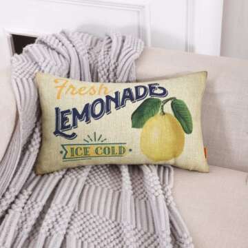 LINKWELL Lemon Pillow Cover for Stylish Summer Decor