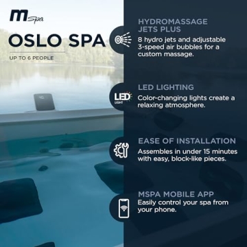 MSpa Oslo 4-6 Person Inflatable Hot Tub with Hydro Jets