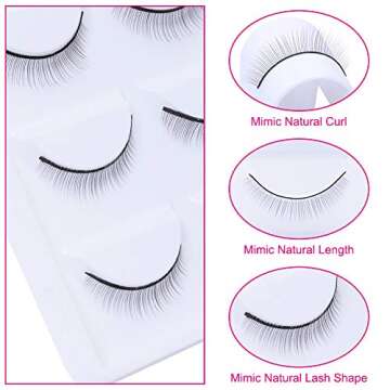 Practice Lashes for Lash Extensions FADLASH 25 Pairs Self Adhesive Eyelashes Lash Extension Strip Ey...