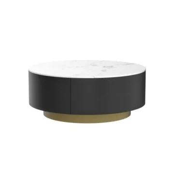 Sdorens Modern Round Coffee Table with Drawers and Style