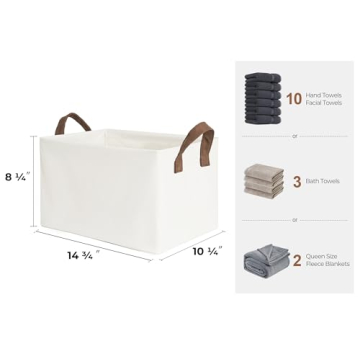 StorageWorks Fabric Storage Bins for Shelves, 2-Pack - Beige