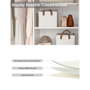 StorageWorks Fabric Storage Bins for Shelves, 2-Pack - Beige