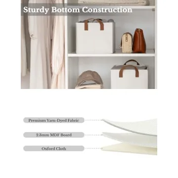 StorageWorks Fabric Storage Bins for Shelves, 2-Pack - Beige