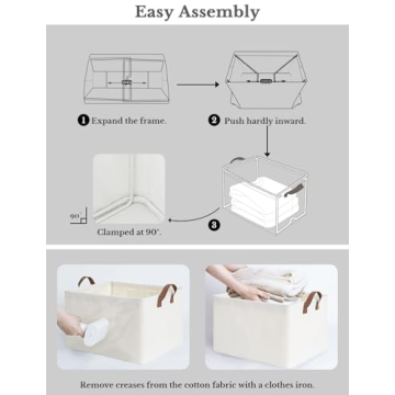 StorageWorks Fabric Storage Bins for Shelves, 2-Pack - Beige