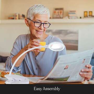 Brightech LightView Portable - Battery Powered Magnifying Glass with Bright LED Light, Stand & Clamp - Magnifying Lamp for Mobile Estheticians, Makeup Artists, Painting, Sewing, Crafts, Reading