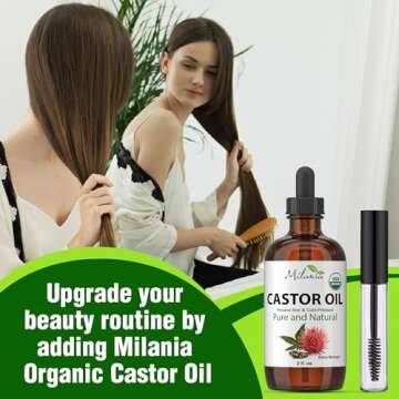 Premium Organic Castor Oil (2 fl. oz.) - Pure Cold-Pressed Beauty & Skincare Serum - Eyelash & Eyebr...