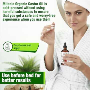 Premium Organic Castor Oil (2 fl. oz.) - Pure Cold-Pressed Beauty & Skincare Serum - Eyelash & Eyebrow Hair Growth Enhancer