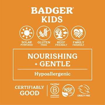 Badger Mineral Kids Sunscreen Face Stick SPF 35, Zinc Oxide Travel Size Sunscreen Stick for Kids, 97% Organic Ingredients, Reef Safe, Water Resistant, .65 oz
