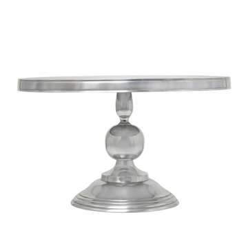 Deco 79 Aluminum Metal Living Room Coffee Table Sleek Ball Centered Base Table, Center Table 30" x 30" x 19", Silver