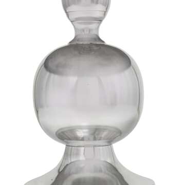 Deco 79 Aluminum Metal Living Room Coffee Table Sleek Ball Centered Base Table, Center Table 30" x 30" x 19", Silver