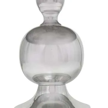 Deco 79 Aluminum Metal Living Room Coffee Table Sleek Ball Centered Base Table, Center Table 30" x 30" x 19", Silver