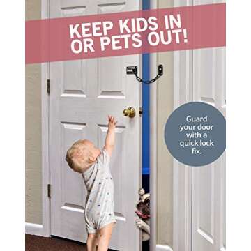 Jack N’ Drill Chain Door Guard with Lock - 2 Pack Chain Lock Door Guard, Sturdy & Rust-Resistant Steel Chain Locks for Inside Door and Extra Front Door Lock, 100% Child Safe (Black New)