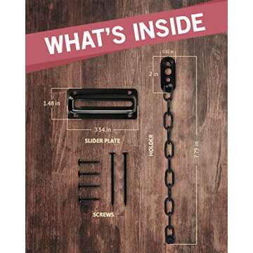 Jack N’ Drill Chain Door Guard with Lock - 2 Pack Chain Lock Door Guard, Sturdy & Rust-Resistant Steel Chain Locks for Inside Door and Extra Front Door Lock, 100% Child Safe (Black New)