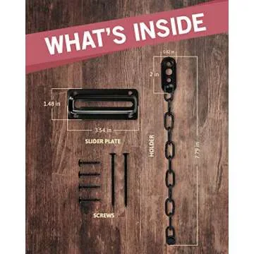 Jack N’ Drill Chain Door Guard with Lock - 2 Pack Chain Lock Door Guard, Sturdy & Rust-Resistant Steel Chain Locks for Inside Door and Extra Front Door Lock, 100% Child Safe (Black New)