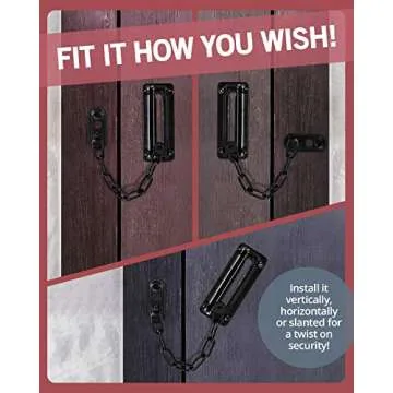 Jack N’ Drill Chain Door Guard with Lock - 2 Pack Chain Lock Door Guard, Sturdy & Rust-Resistant Steel Chain Locks for Inside Door and Extra Front Door Lock, 100% Child Safe (Black New)