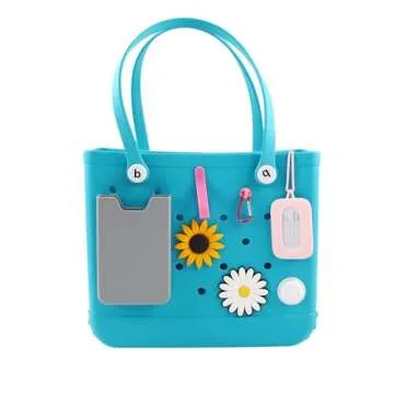 Vagocom 2Pcs Hooks Set Charms Accessories for Bogg Bags and Simply Southern Bag - Insert Hook Holder with Small Key Chain Clip for Small & Large Beach Tote - Multiple Color Options(Pink)