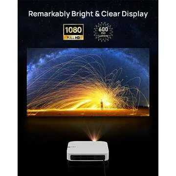 XGIMI Elfin Mini Projector, Ultra Compact 1080P Portable Projector 4K Input Supported for Movies & Gaming, Android TV 10.0, 600 ISO Lumens, HDR 10, Harman Kardon Speakers, Auto Keystone, Auto Focus