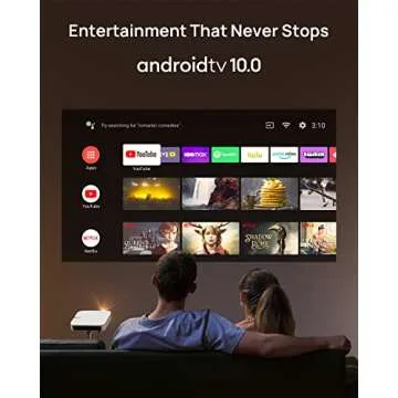 XGIMI Elfin Mini Projector, Ultra Compact 1080P Portable Projector 4K Input Supported for Movies & Gaming, Android TV 10.0, 600 ISO Lumens, HDR 10, Harman Kardon Speakers, Auto Keystone, Auto Focus