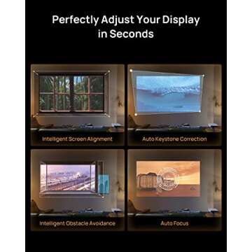 XGIMI Elfin Mini Projector, Ultra Compact 1080P Portable Projector 4K Input Supported for Movies & Gaming, Android TV 10.0, 600 ISO Lumens, HDR 10, Harman Kardon Speakers, Auto Keystone, Auto Focus