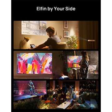 XGIMI Elfin Mini Projector, Ultra Compact 1080P Portable Projector 4K Input Supported for Movies & Gaming, Android TV 10.0, 600 ISO Lumens, HDR 10, Harman Kardon Speakers, Auto Keystone, Auto Focus