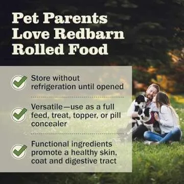 Redbarn All-Natural Premium Rolled Dog Food, Chicken Recipe - Soft Semi-Moist Wet Formula for High Protein Diet, Training Rewards, & Treat Pill Concealer - 4 lb, 1 Count
