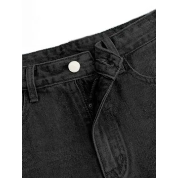 CIDER High-Rise Black Straight Leg Jeans for Women