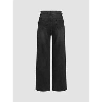 CIDER High-Rise Black Straight Leg Jeans for Women
