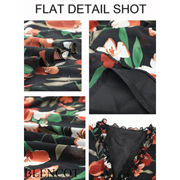 BLENCOT Womens Boho Floral Maxi Dress Stylish Summer Wear