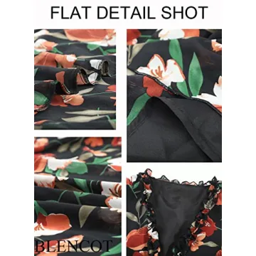 BLENCOT Womens Boho Floral Maxi Dress Stylish Summer Wear