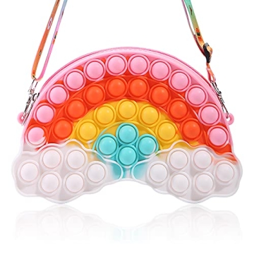 Tckoll Girls Fidget Purse - Rainbow Pop Bag for Kids