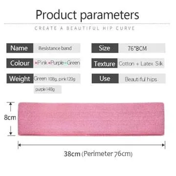 Honmein Resistance Bands for Working Out, 3 Levels Exercise Bands Workout Bands Set for Women Men, Hip Legs Booty Bands for Home Fitness, Gym, Yoga, Pilates(Pink & Black)