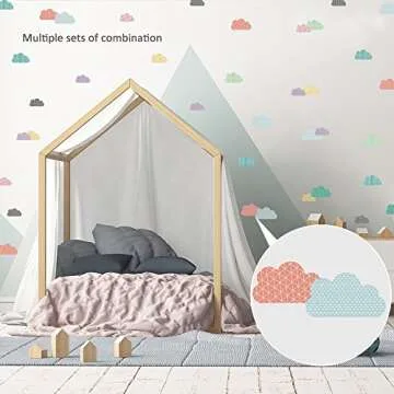 Removable Colorful Cloud Wallpaper for Kids' Rooms