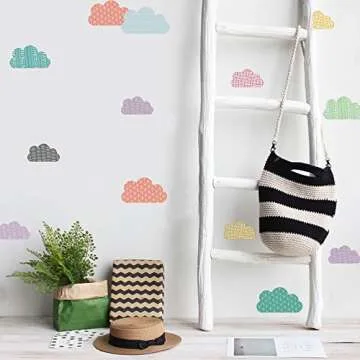Removable Colorful Cloud Wallpaper for Kids' Rooms