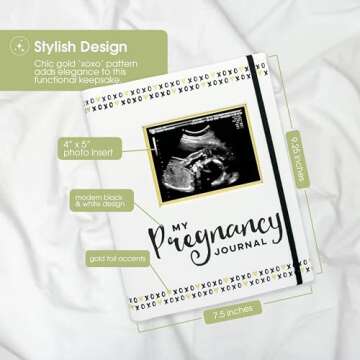 Pearhead My Pregnancy Journal - 74-Page Memory Book and Photo Album, Gender Neutral Planner for Expe...