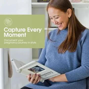 Pearhead My Pregnancy Journal - 74-Page Memory Book and Photo Album, Gender Neutral Planner for Expecting Moms, Includes Milestone Sections and Ultrasound Photo Insert