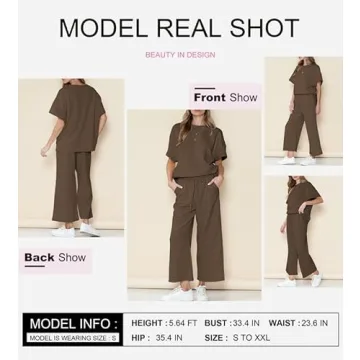 SHEWIN Comfy Two Piece Lounge Set for Women - Summer Fashion